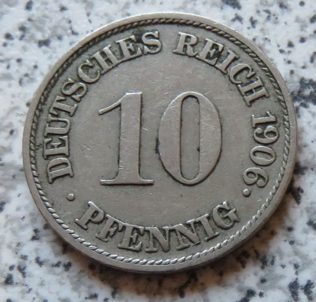  Kaiserreich 10 Pfennig 1906 J   