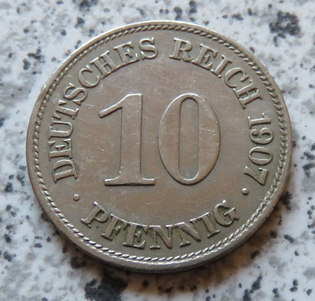  Kaiserreich 10 Pfennig 1907 E   