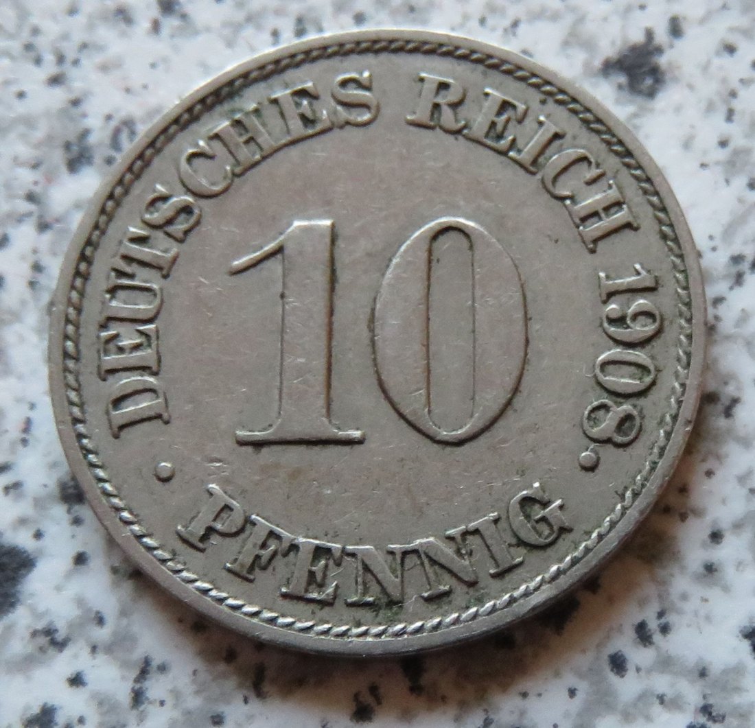  Kaiserreich 10 Pfennig 1908 J   