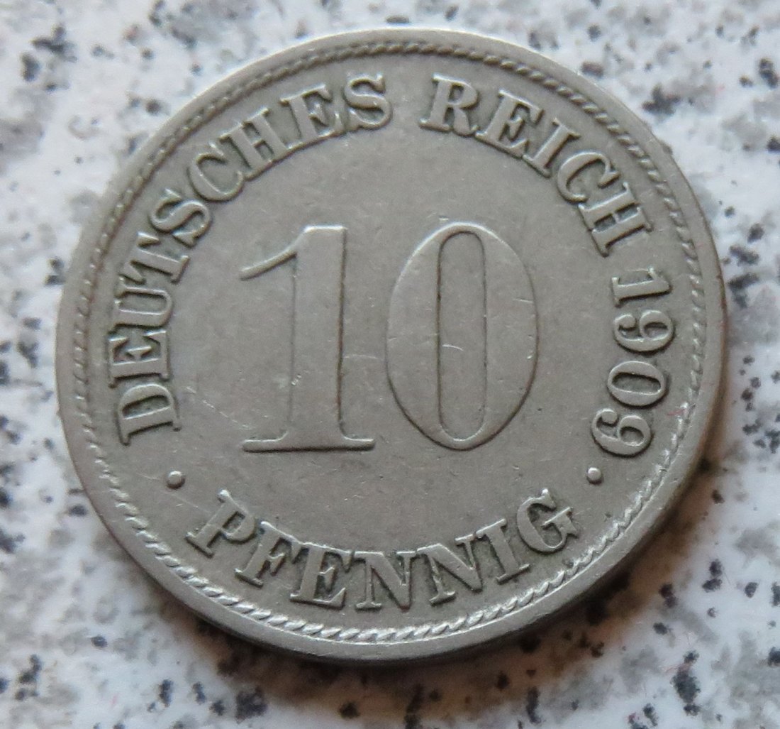  Kaiserreich 10 Pfennig 1909 F   