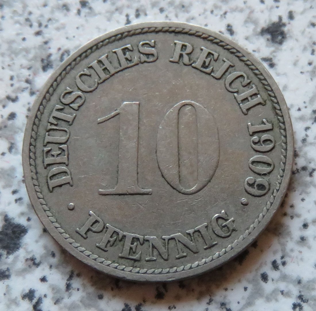  Kaiserreich 10 Pfennig 1909 G   