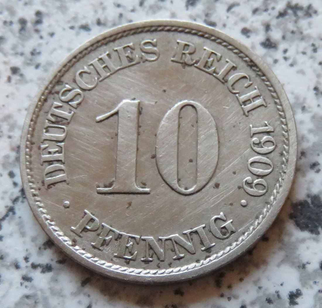  Kaiserreich 10 Pfennig 1909 J   