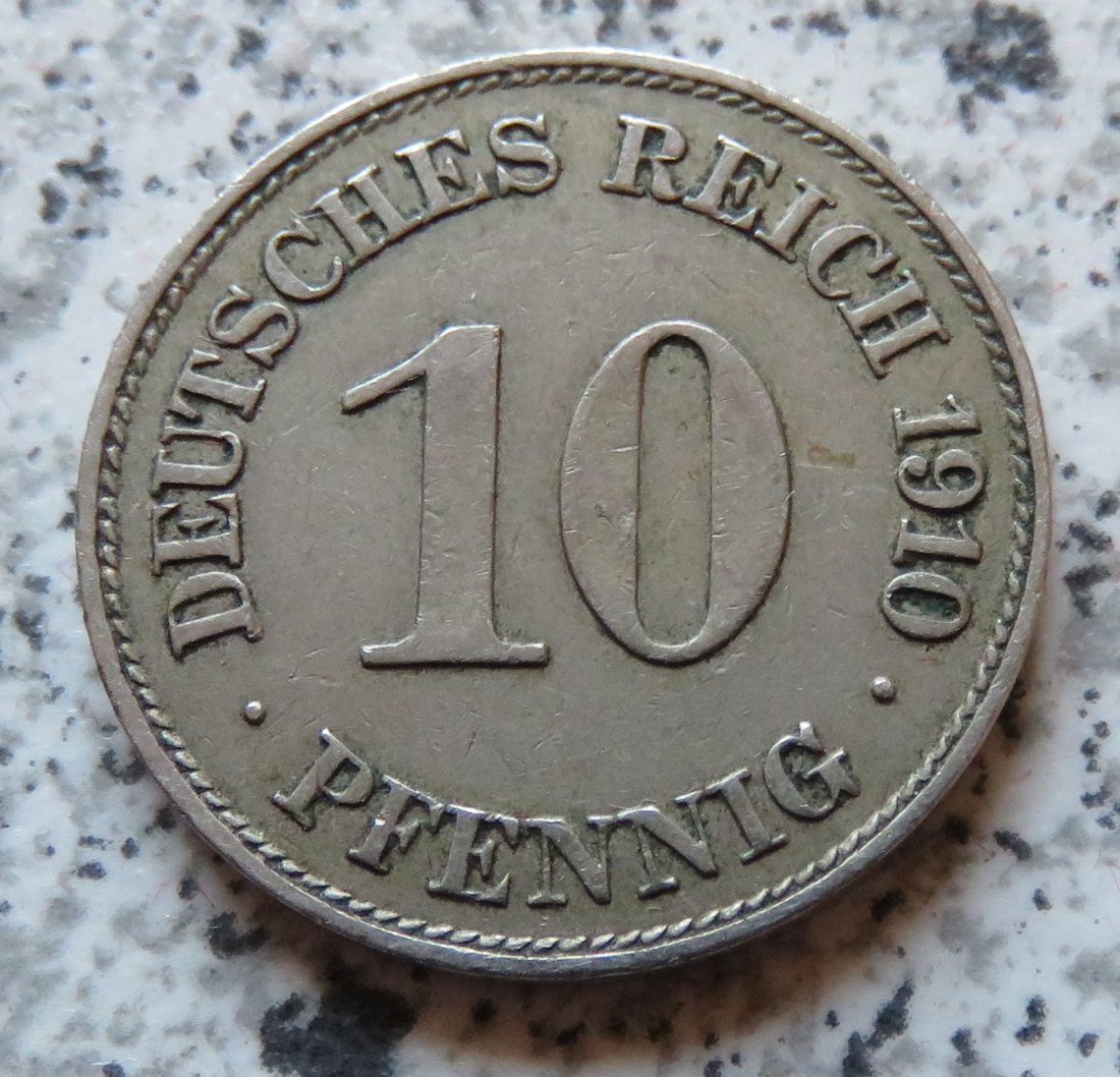  Kaiserreich 10 Pfennig 1910 E   