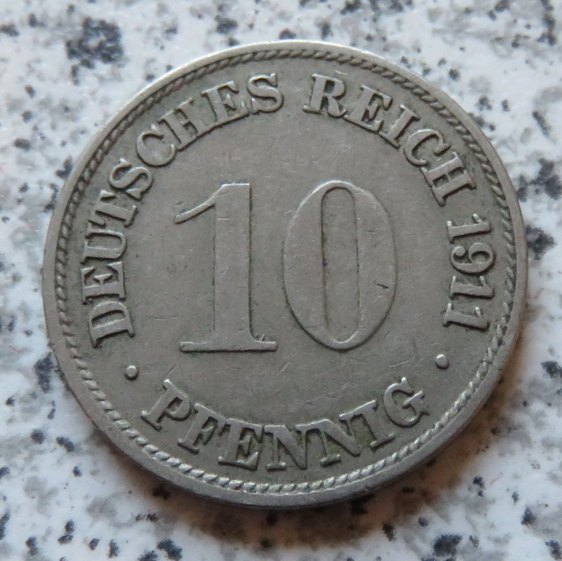  Kaiserreich 10 Pfennig 1911 G   