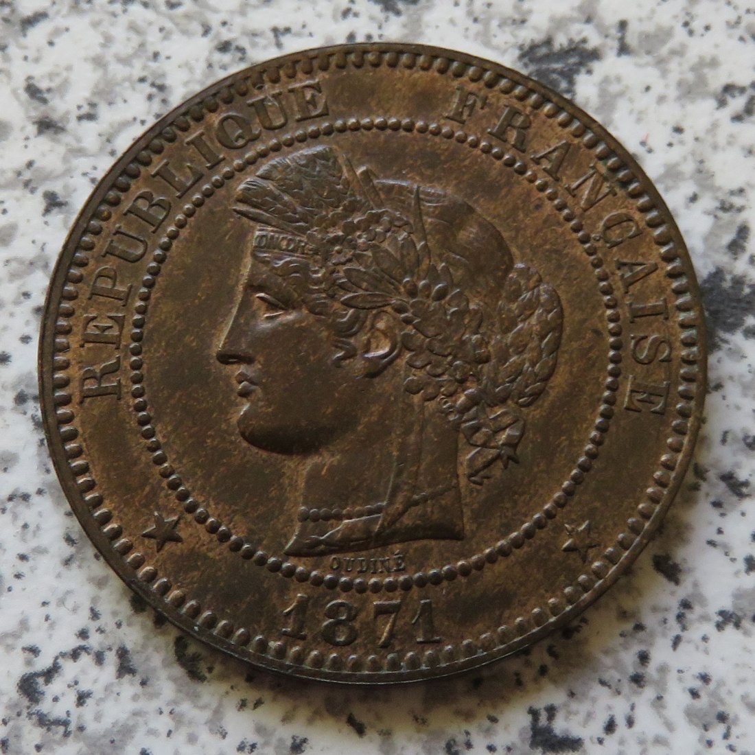  Frankreich 10 Centimes 1871 A   