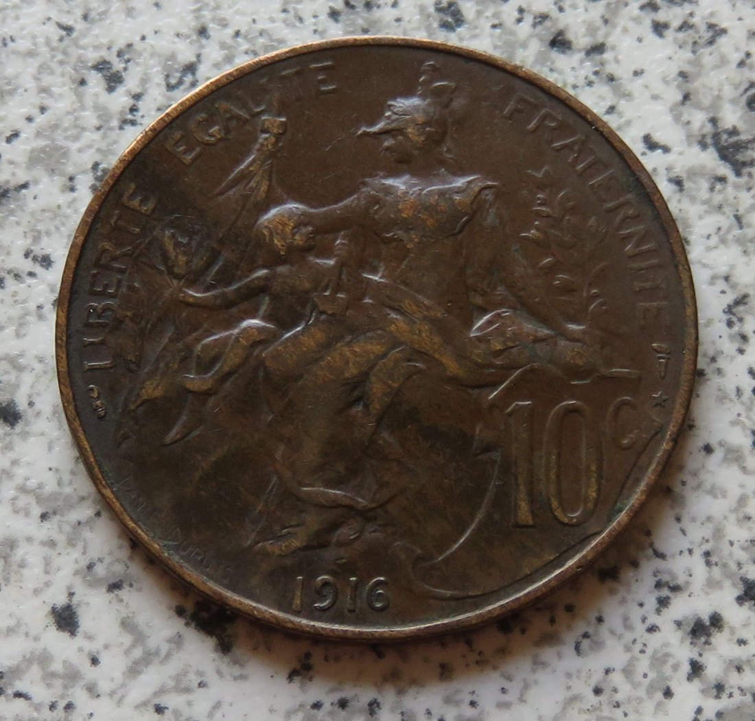  Frankreich 10 Centimes 1916   