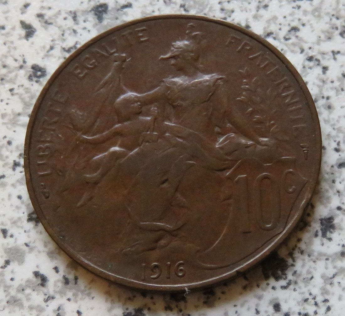  Frankreich 10 Centimes 1916   