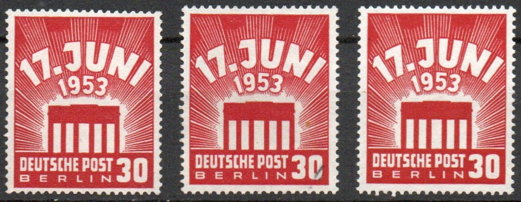  Berlin 1953 - 3 x Michel 111 ohne Gummi - siehe Scan   