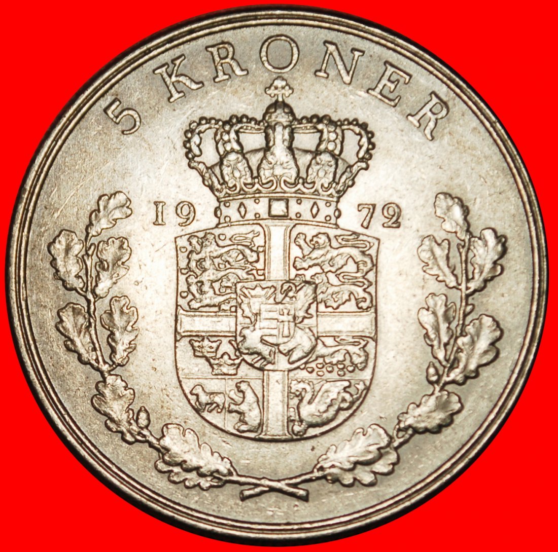  Ⰶ GREENLAND FAROE (1960-1972): DENMARK★5 CROWNS 1972! FREDERICK IX 1899-1972★LOW START ★ NO RESERVE!   