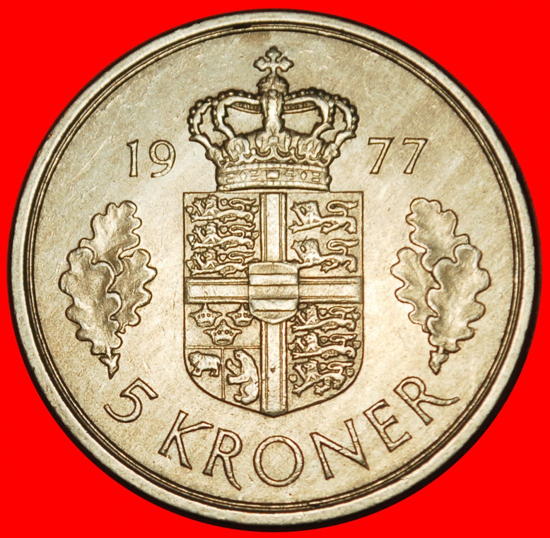  Ⰶ GREENLAND FAROE (1973-1988): DENMARK★5 CROWNS 1977! MARGRETHE II 1972-2024★LOW START ★ NO RESERVE!   