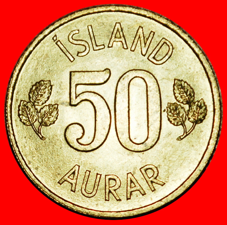  Ⰶ GREAT BRITAIN BIRCH (1969-1974): ICELAND ★ 50 ORE 1969! UNC MINT LUSTRE!★LOW START ★ NO RESERVE!   