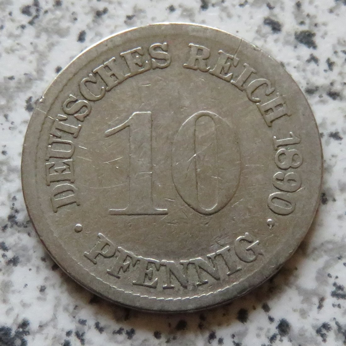  Kaiserreich 10 Pfennig 1890 F   