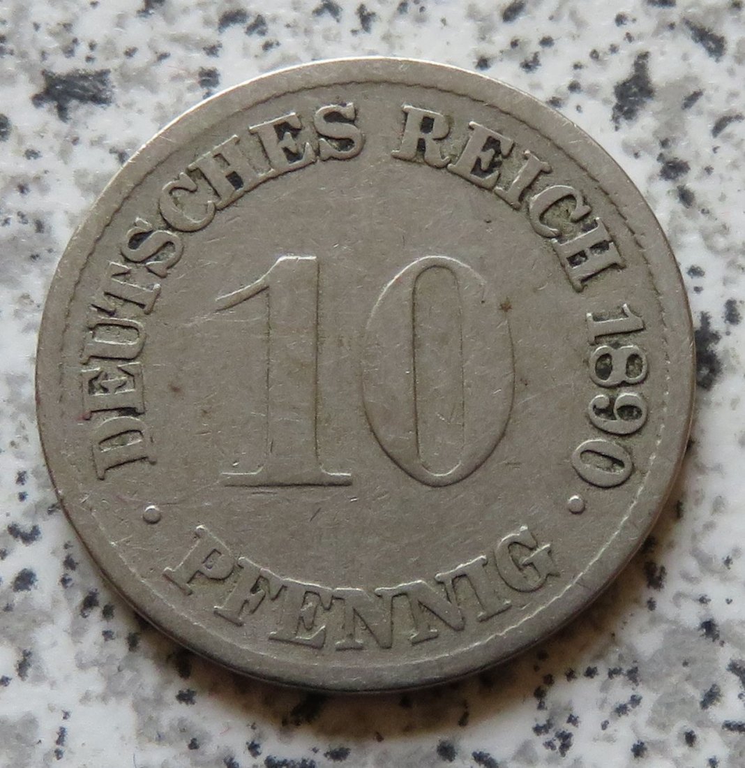  Kaiserreich 10 Pfennig 1890 G   