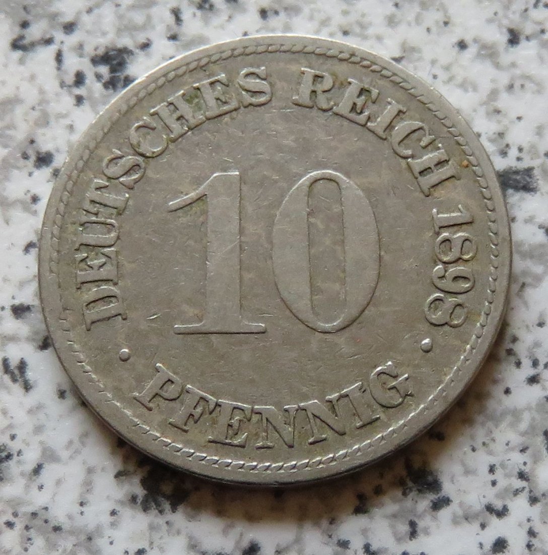  Kaiserreich 10 Pfennig 1898 D   