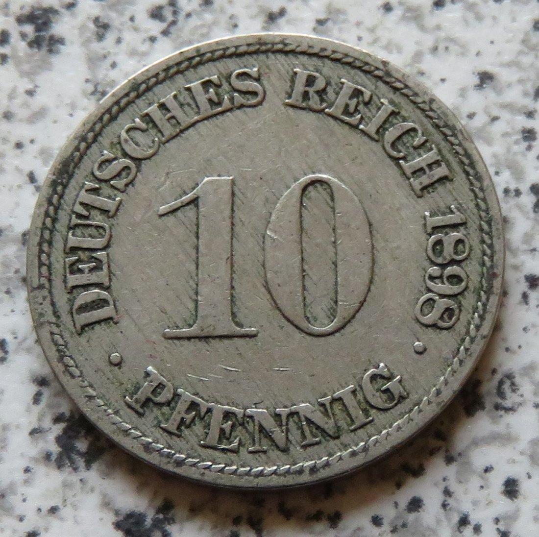  Kaiserreich 10 Pfennig 1898 F   