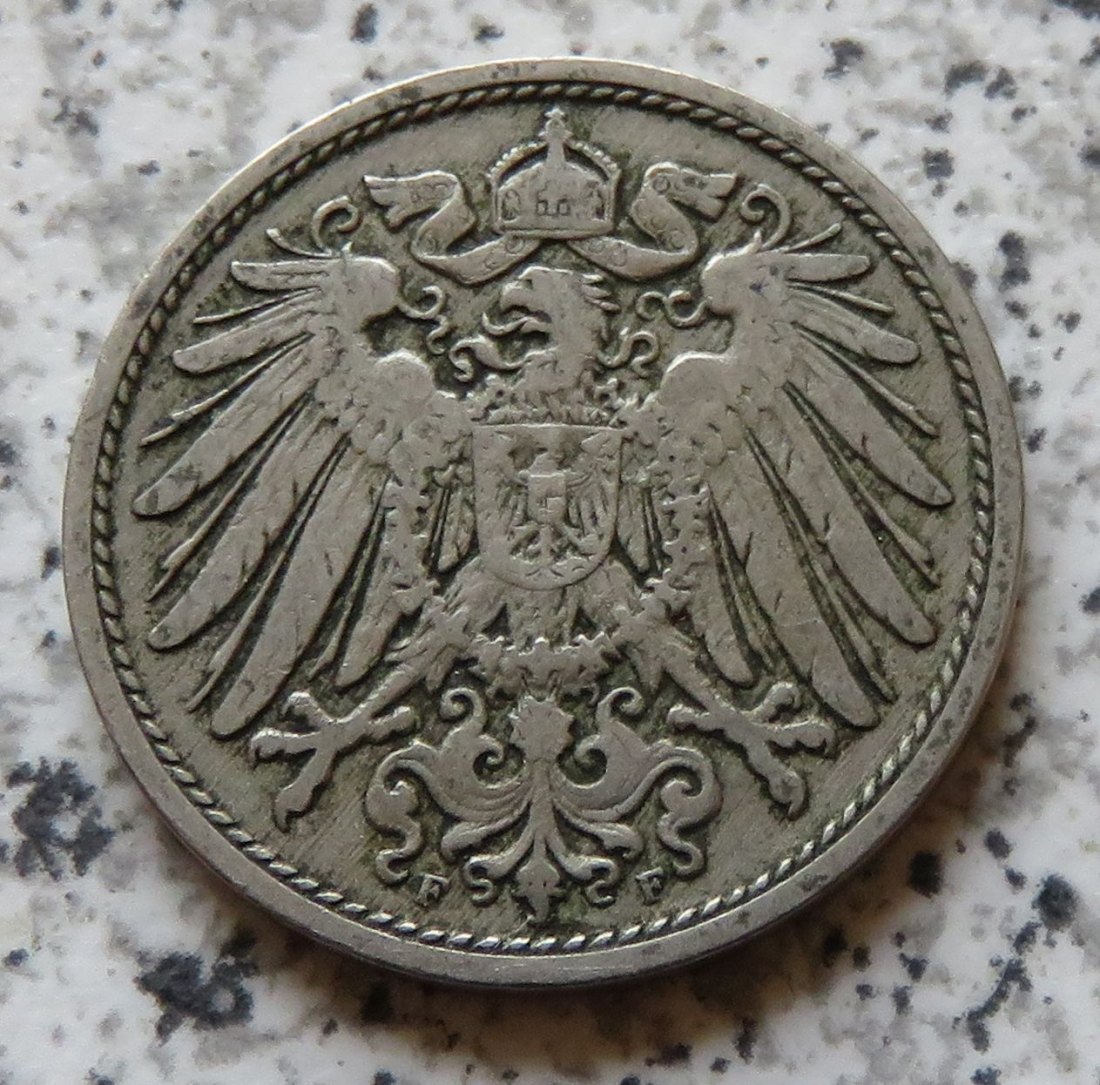  Kaiserreich 10 Pfennig 1898 F   