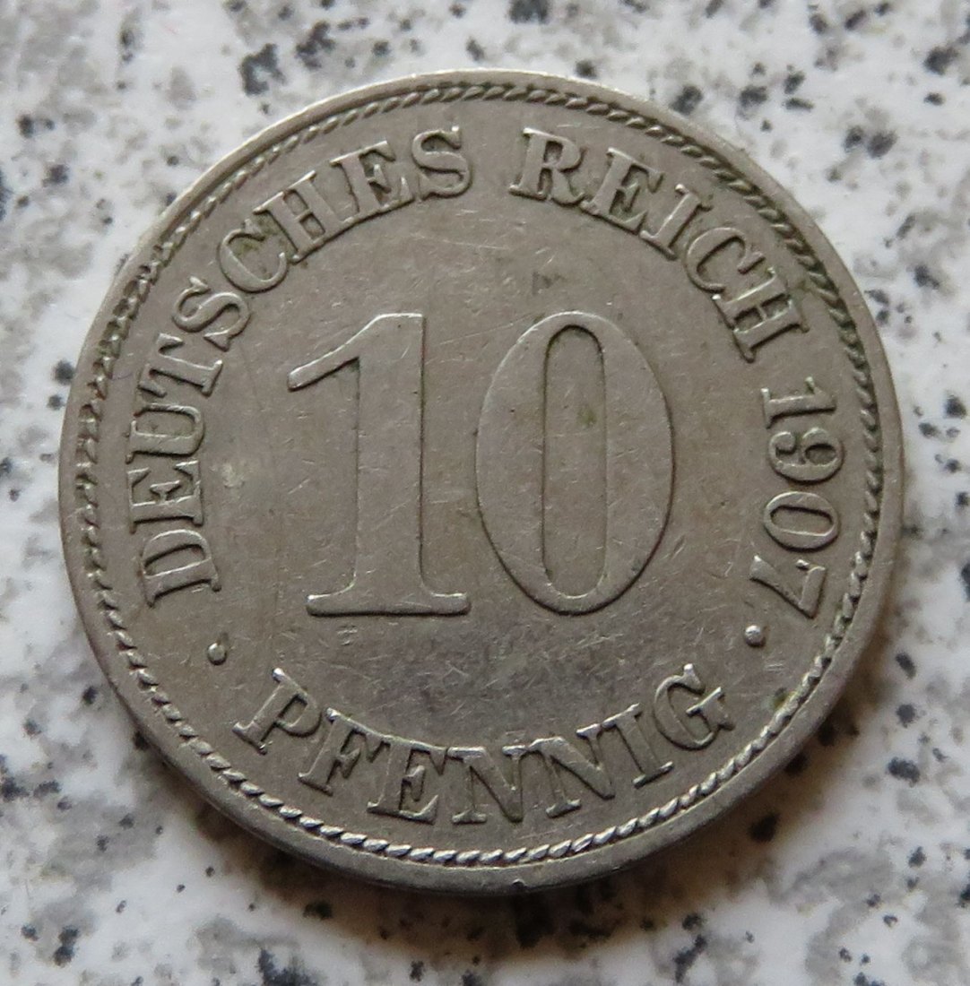  Kaiserreich 10 Pfennig 1907 E   