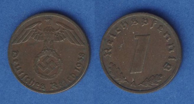  Drittes Reich 1 Reichspfennig 1938 A   