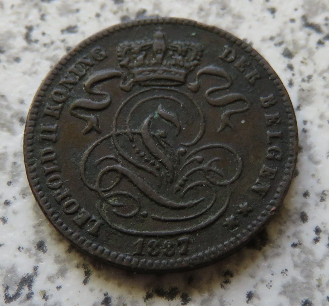  Belgien 1 Centime 1887 flämisch   