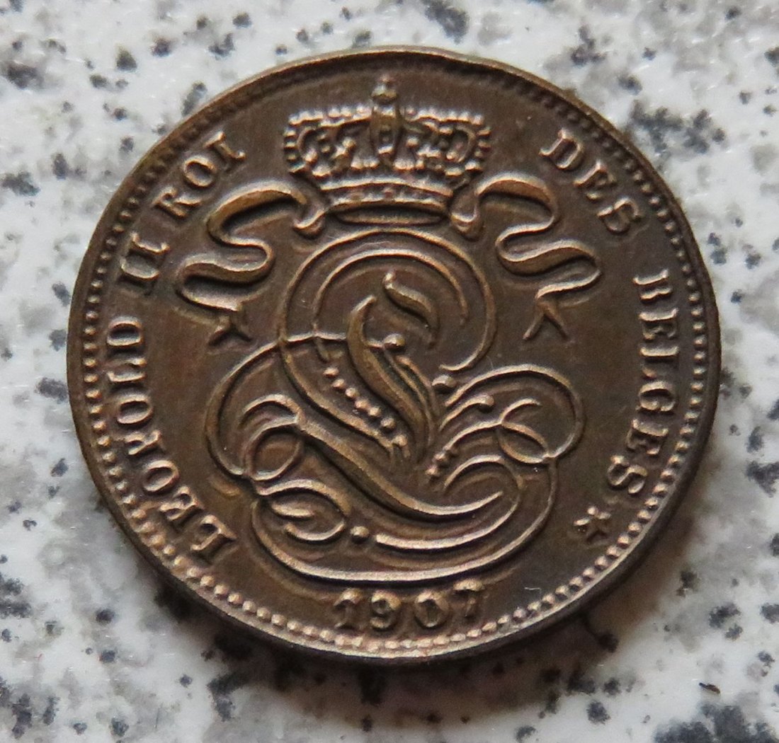  Belgien 1 Centime 1907 französisch   