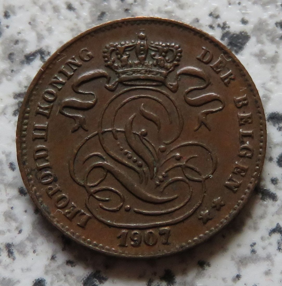  Belgien 1 Centime 1907 flämisch   