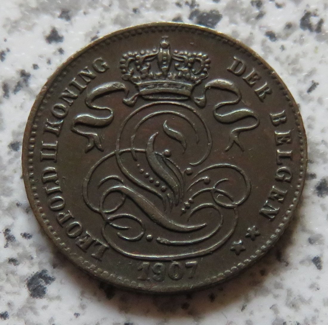  Belgien 1 Centime 1907 flämisch   