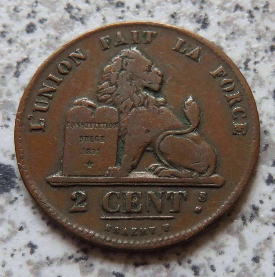  Belgien 2 Centimes 1835, KM 4.2   