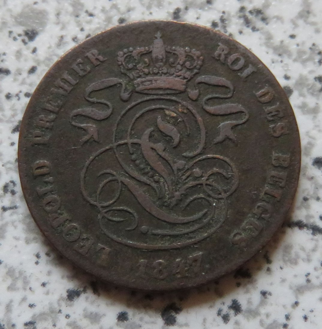  Belgien 2 Centimes 1847   