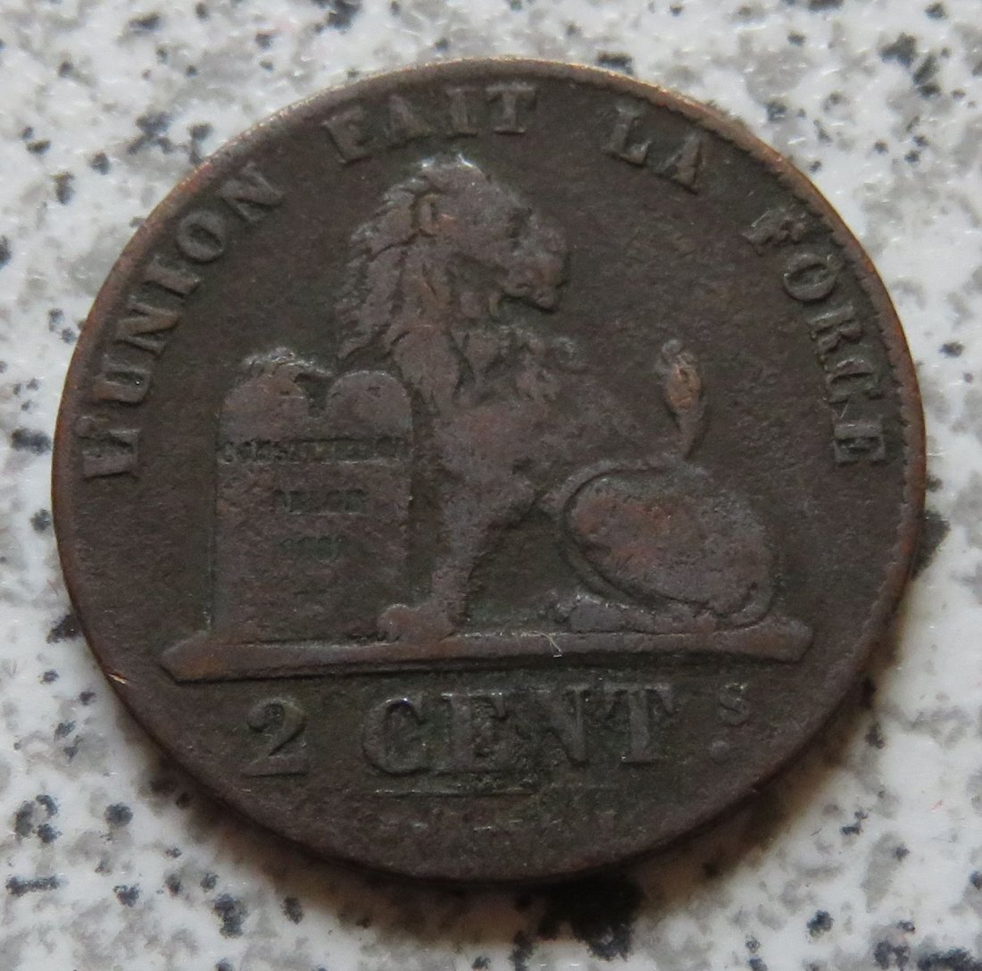  Belgien 2 Centimes 1847   