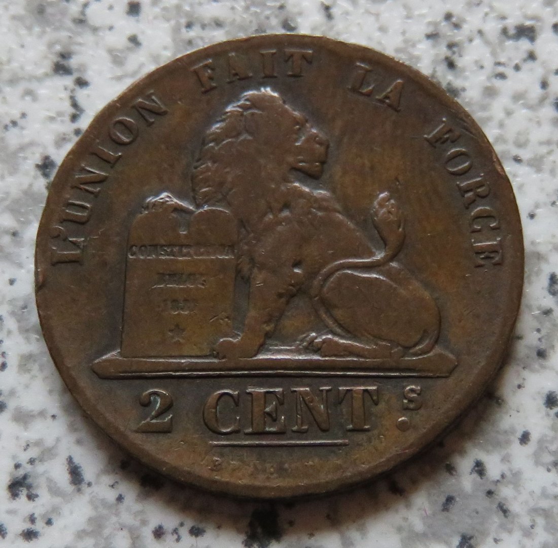  Belgien 2 Centimes 1852   