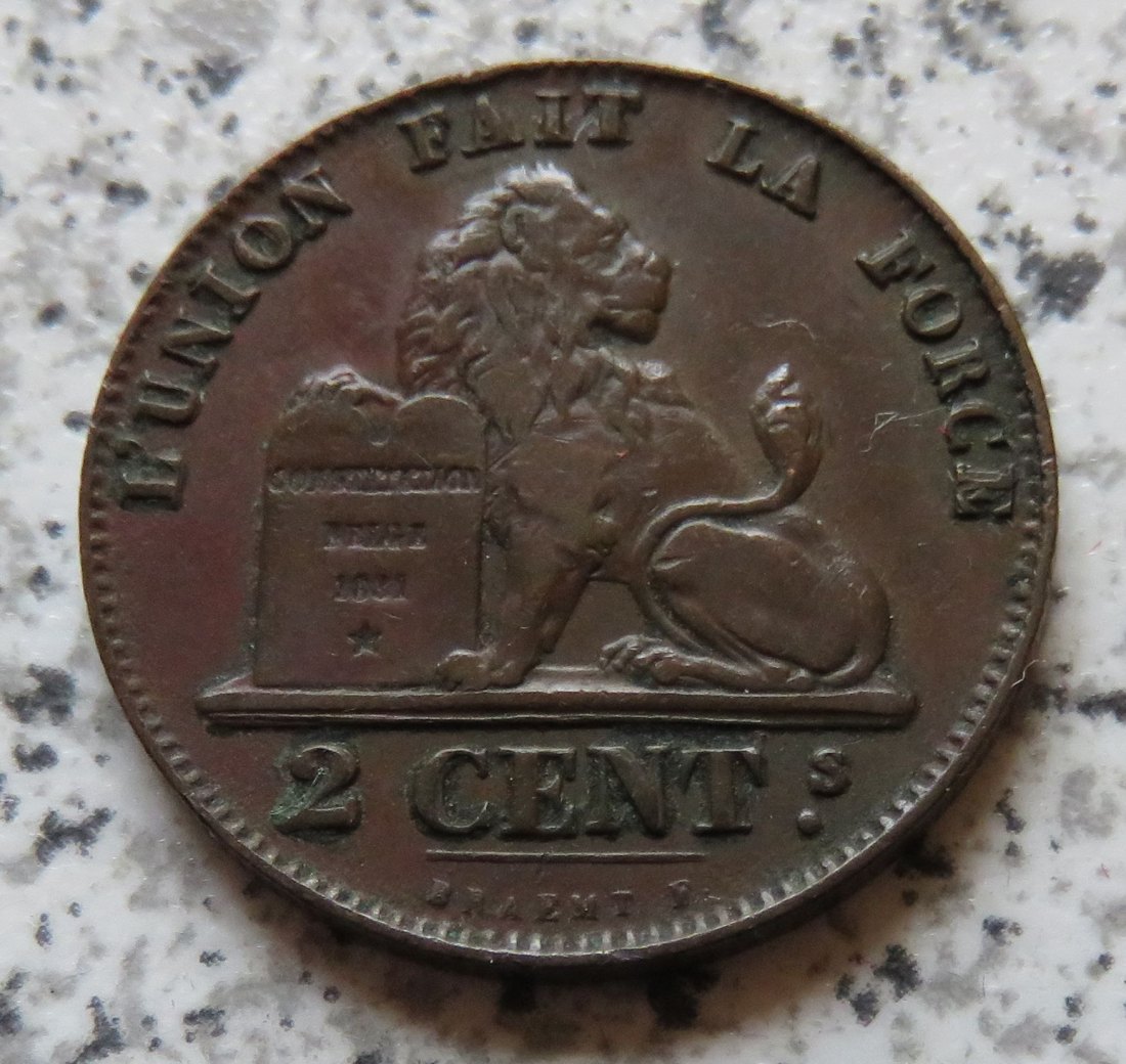  Belgien 2 Centimes 1858   