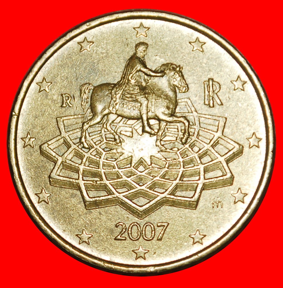  Ⰶ NORDIC GOLD 2002-2024: ITALY★50 EURO CENTS 2007R MARCUS AURELIUS (161-180)★LOW START ★ NO RESERVE!   