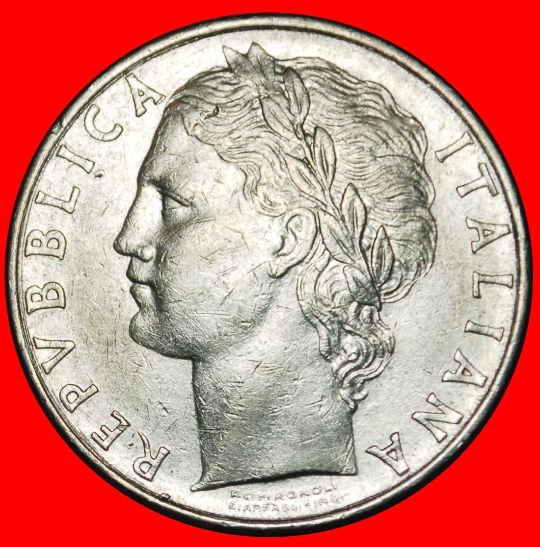  Ⰶ GODDESS MINERVA (1954-1989): ITALY ★ 100 LIRAS 1967R!★LOW START ★ NO RESERVE!   