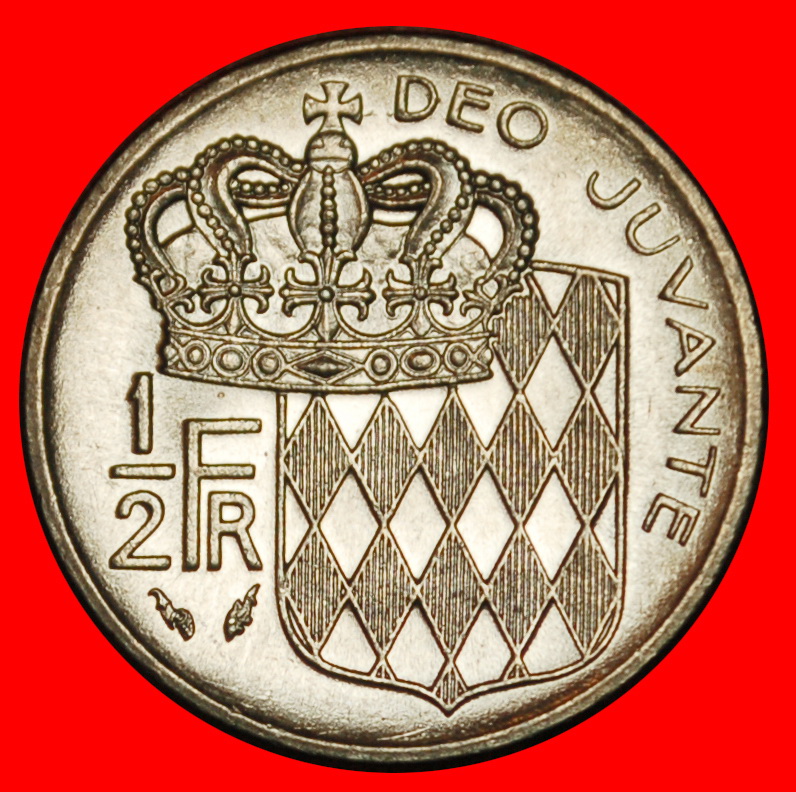  Ⰶ FRANCE (1965-1995): MONACO ★ 1/2 FRANC 1978! RAINIER III (1949-2005) UNC ★LOW START ★ NO RESERVE!   