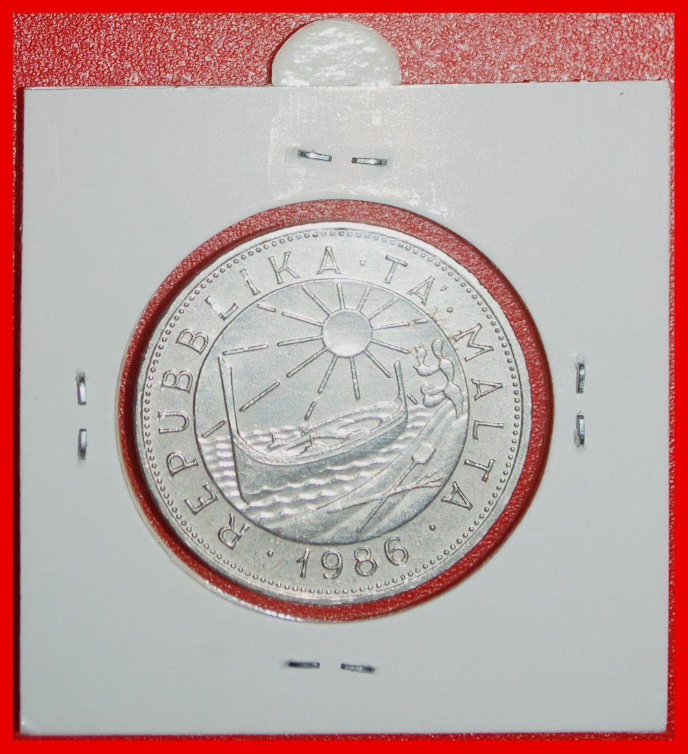  Ⰶ GREAT BRITAIN: MALTA ★ 1 POUND 1986 BOAT, BIRD AND THE SUN! IN HOLDER!★LOW START ★ NO RESERVE!   