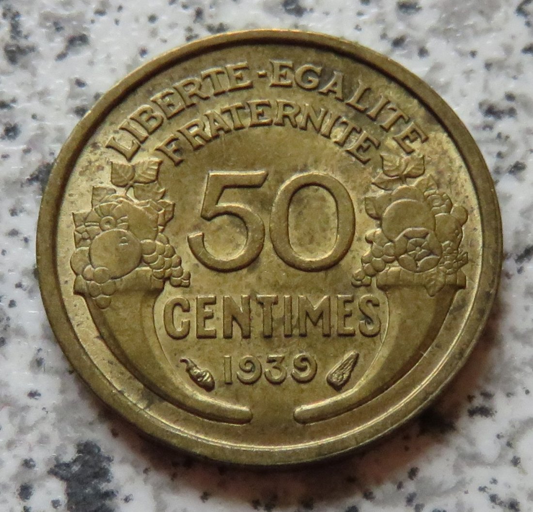  Frankreich 50 Centimes 1939, besser   