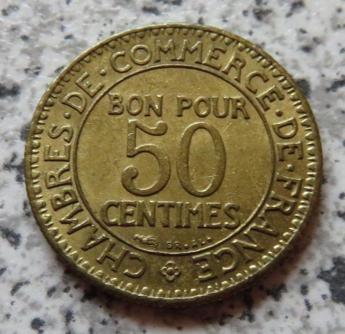  Frankreich 50 Centimes 1921, Erhaltung   