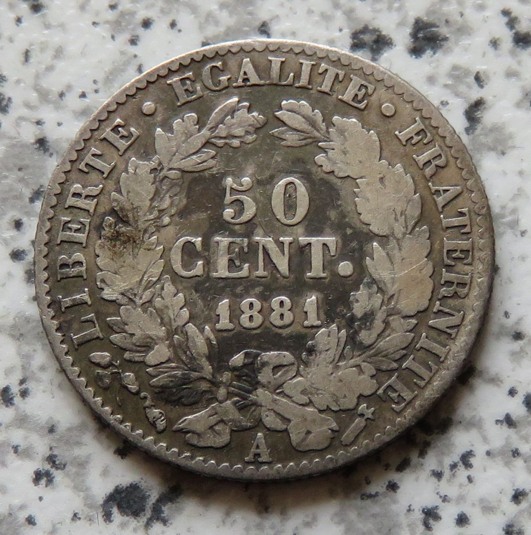  Frankreich 50 Centimes 1881 A   