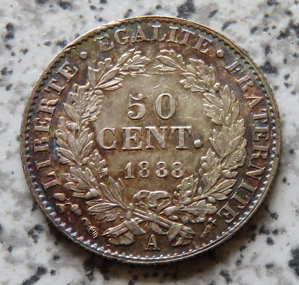  Frankreich 50 Centimes 1888 A, besser   