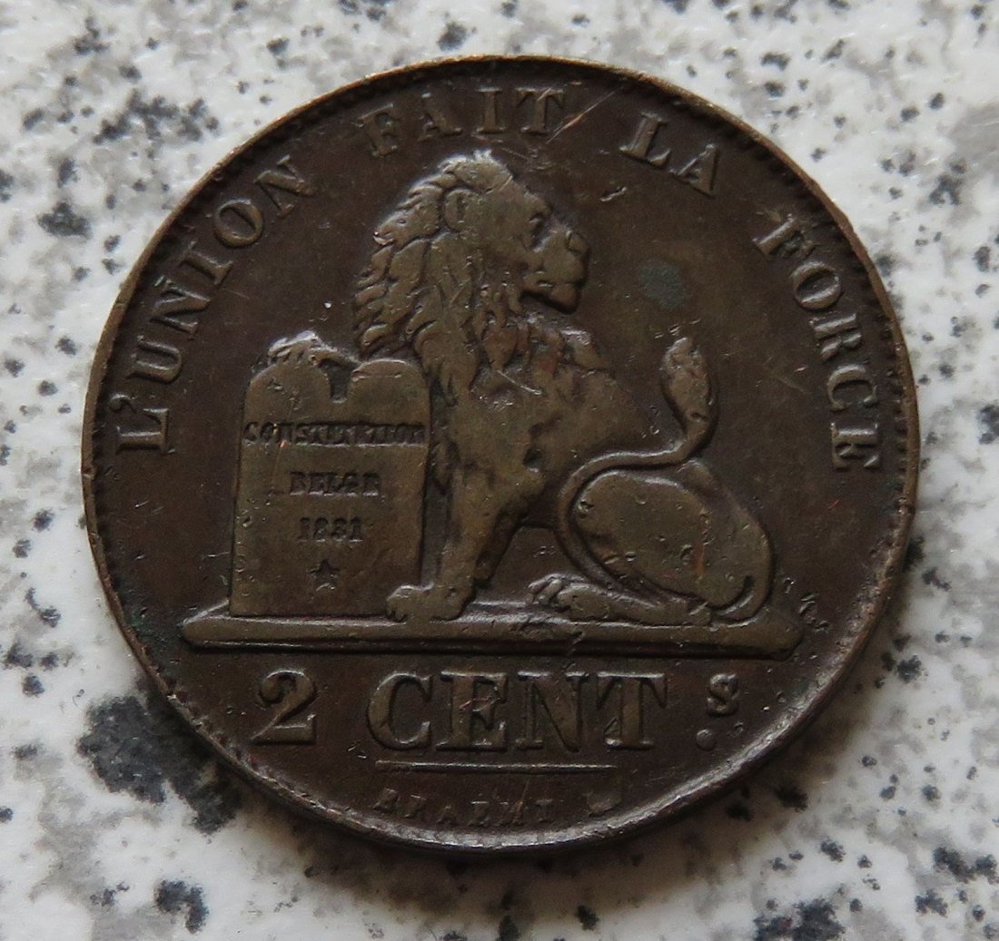  Belgien 2 Centimes 1861   