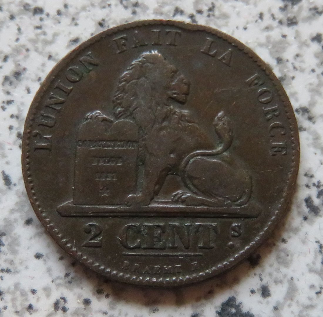  Belgien 2 Centimes 1863   