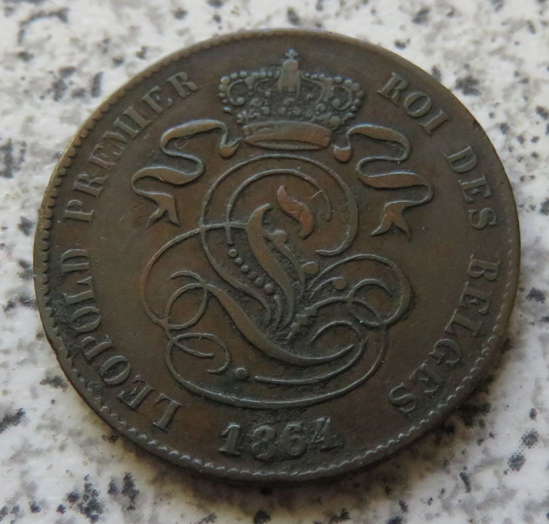  Belgien 2 Centimes 1864   