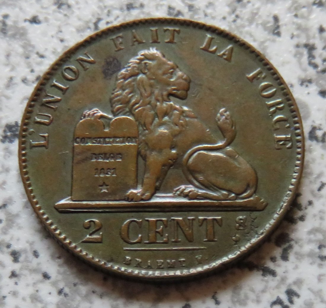  Belgien 2 Centimes 1864   