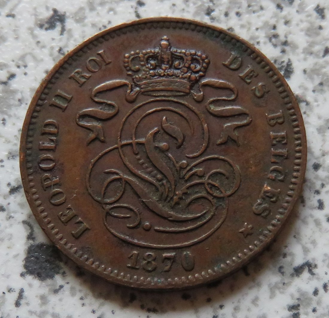  Belgien 2 Centimes 1870   