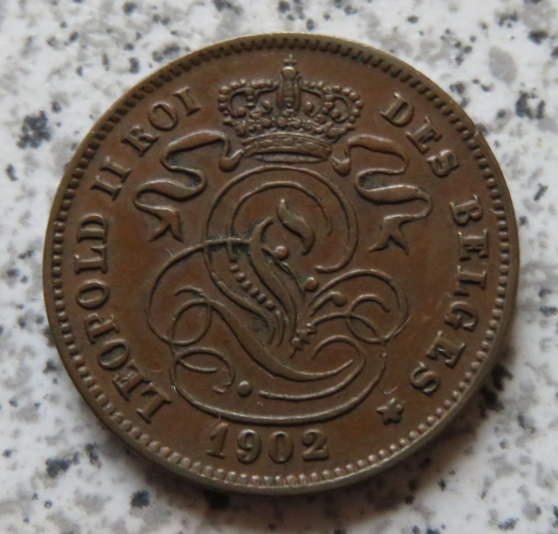  Belgien 2 Centimes 1902, französisch   