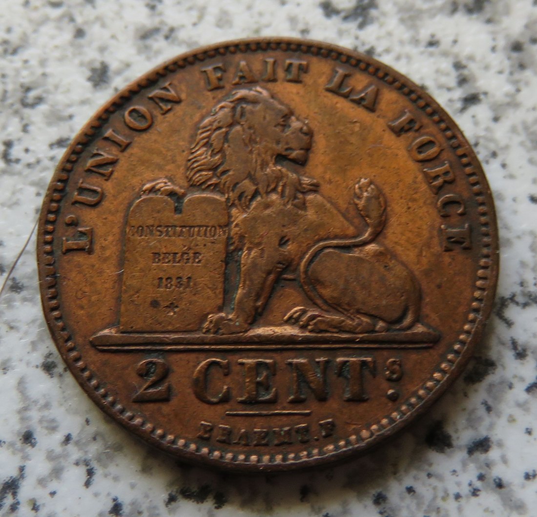  Belgien 2 Centimes 1905, französisch   