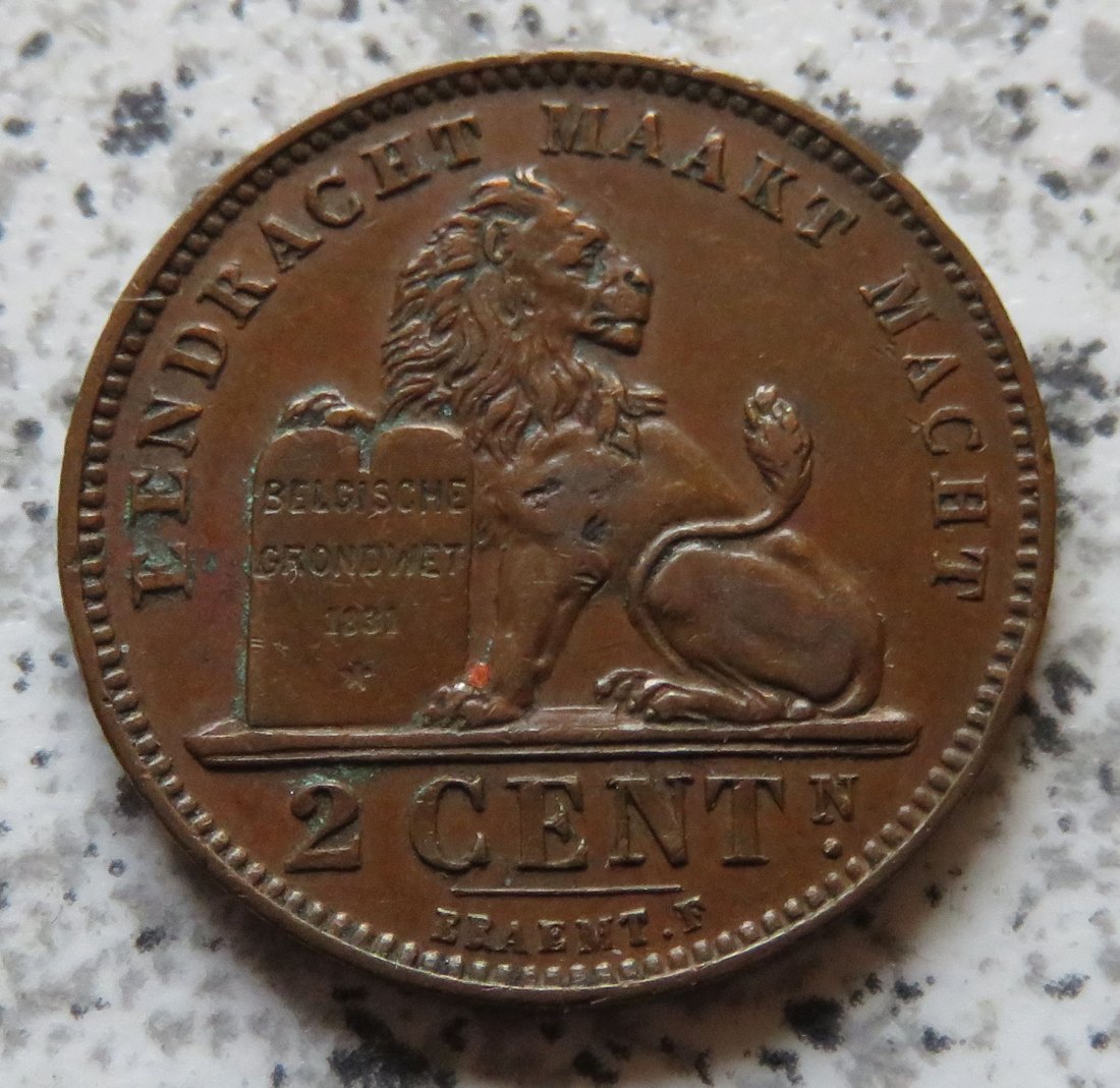  Belgien 2 Centimes 1905, flämisch   