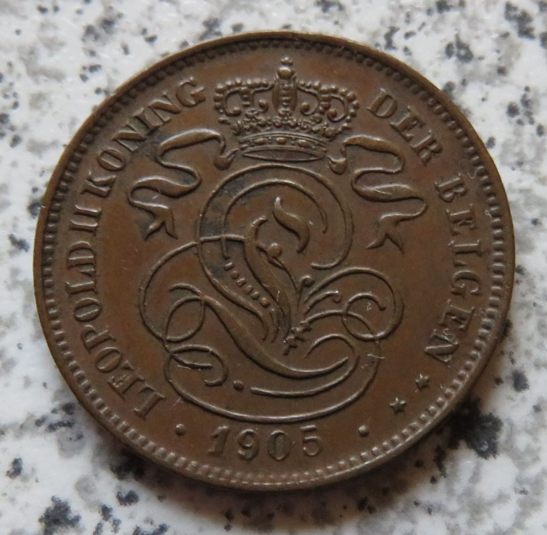  Belgien 2 Centimes 1905, flämisch   