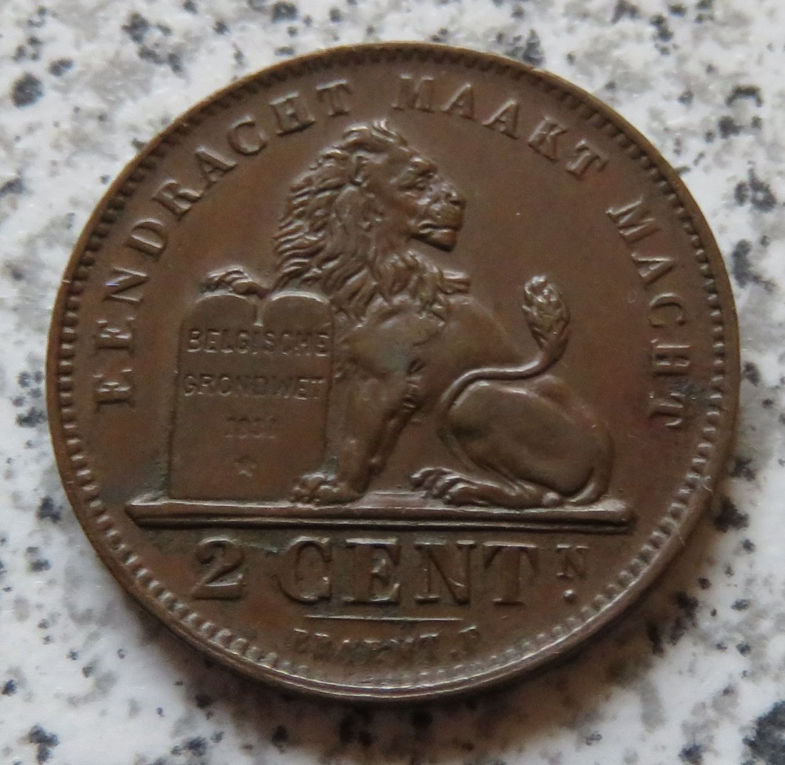  Belgien 2 Centimes 1905, flämisch   