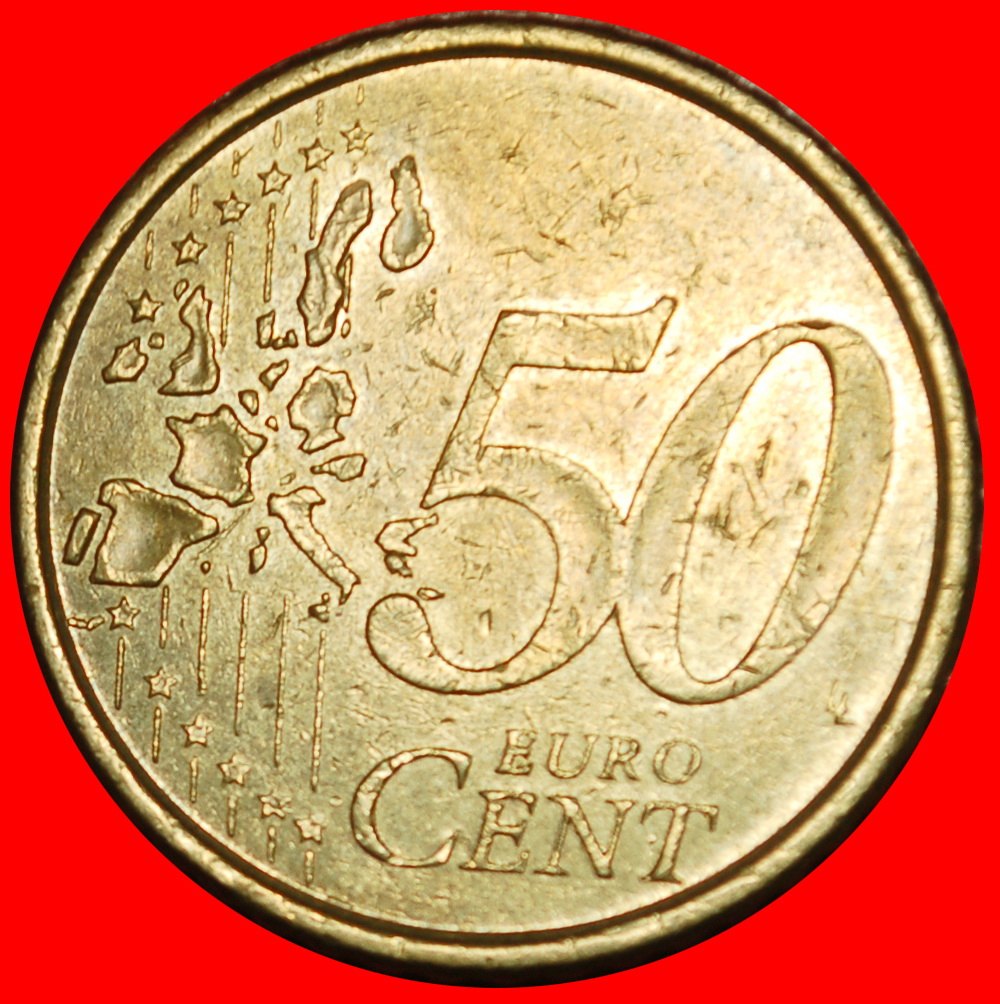  Ⰶ NORDIC GOLD (1999-2024): SPAIN★50 EURO CENTS 2005! JUAN CARLOS I 1975-2014 LOW START ★ NO RESERVE!   